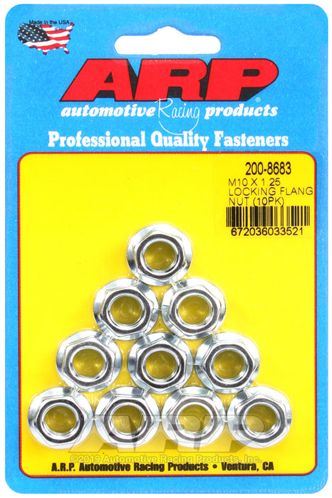ARP M10 X 1.25 locking flange nut kit