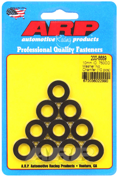 ARP M10 ID 3/4 OD chamfer black washers