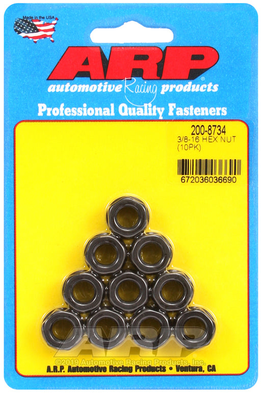 ARP 3/8-16 black hex nut kit