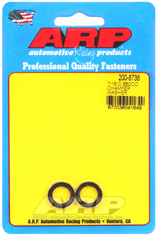 ARP 7/16 ID .660 OD  chamfer black washers