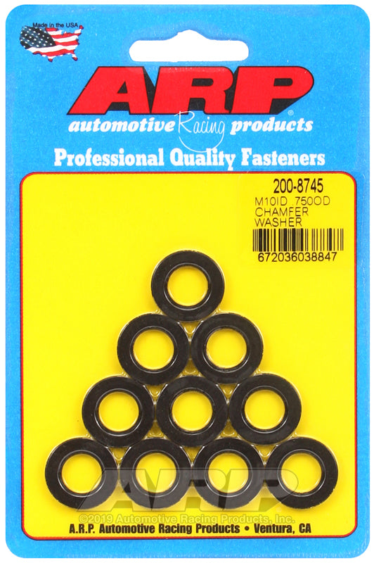 ARP M10 ID .750 OD chamfer black washers