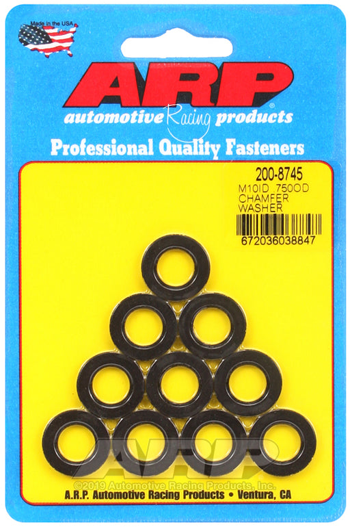 ARP M10 ID .750 OD chamfer black washers
