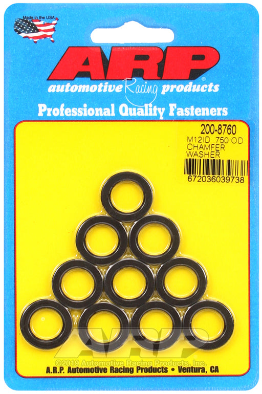 ARP M12 ID .750 OD chamfer black washers