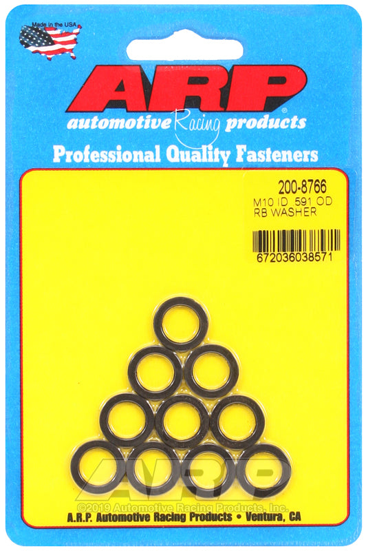 ARP M10 ID .591 OD black washers