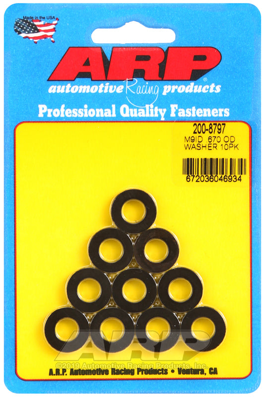 ARP M9 ID .670 OD chamfer black washers