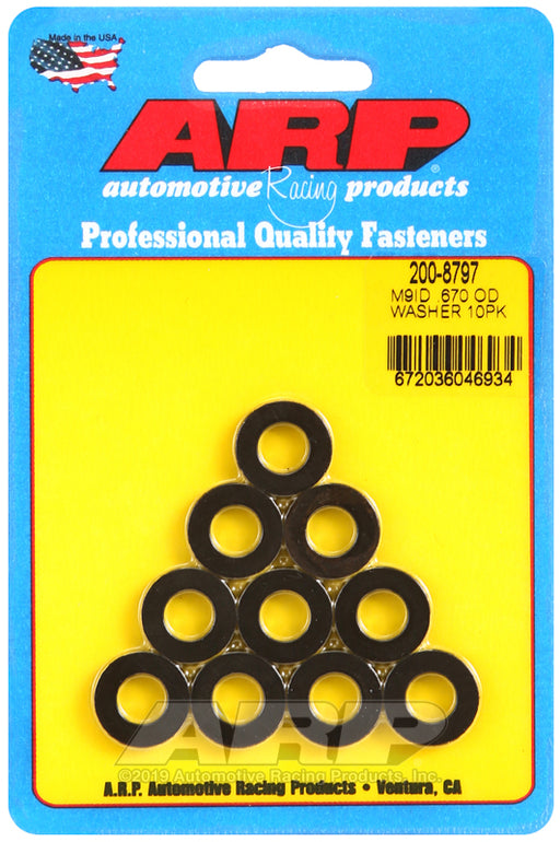 ARP M9 ID .670 OD chamfer black washers