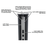 Atlas PREMIUM 408SL 4 Post Lift + RJ35 Sliding Jacks Combo