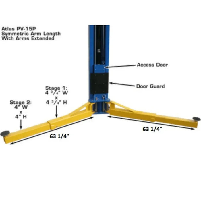 Atlas PV15PX 15,000 lb Overhead 2 Post Lift - Mechanic Super Store