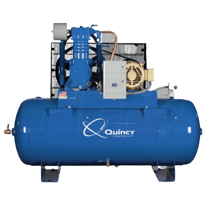Quincy 4103D12HCB23M 10HP 120gal horizontal two-stage electric air compressor