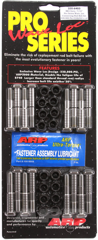ARP BB Chevy 7/16" pro wave-loc rod bolt kit