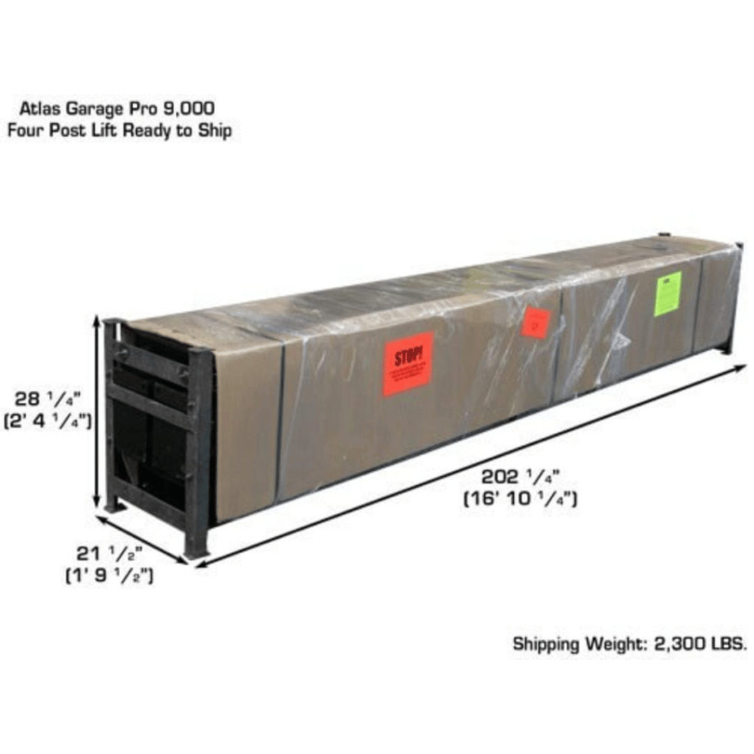 Atlas Garage PRO9000 4 Post Lift + RJ6 Rolling Jacks Combo
