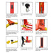 Amgo SML-7 7,000 lb Single Post Lift flier of 9 images showcasing critical parts of the lift - Mechanic Super Store