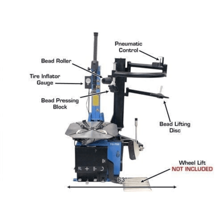 Atlas TC755EZ Tire Changer + WB49-2 Wheel Balancer Combo Package