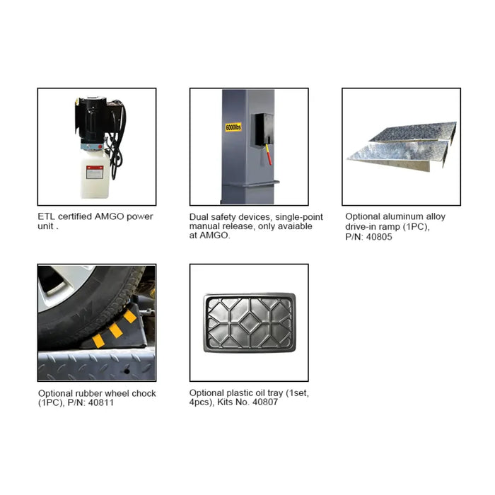 Amgo SPL-6 Single Post Parking Lift - Mechanic Super Store