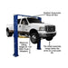 Atlas PV10PX 10,000 lb Overhead 2-Post Lift image showing the padded autgo shut-off bar, max lifting height of 81.25"- Mechanic Super Store