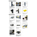 Amgo 408-HP 8,000 lb 4 Post Parking Lift flyer showing up close parts and benefits