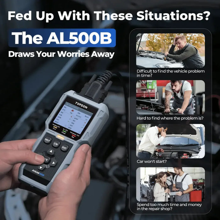 Topdon USA ArtiLink500B 2-in-1 OBDII Scanner and Battery Tester - Mechanic Super Store