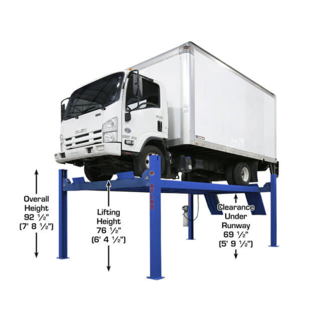 Atlas Platinum PVL14 4-Post Lift + RJ7000 Rolling Bridge Jacks ALI Certified Combo