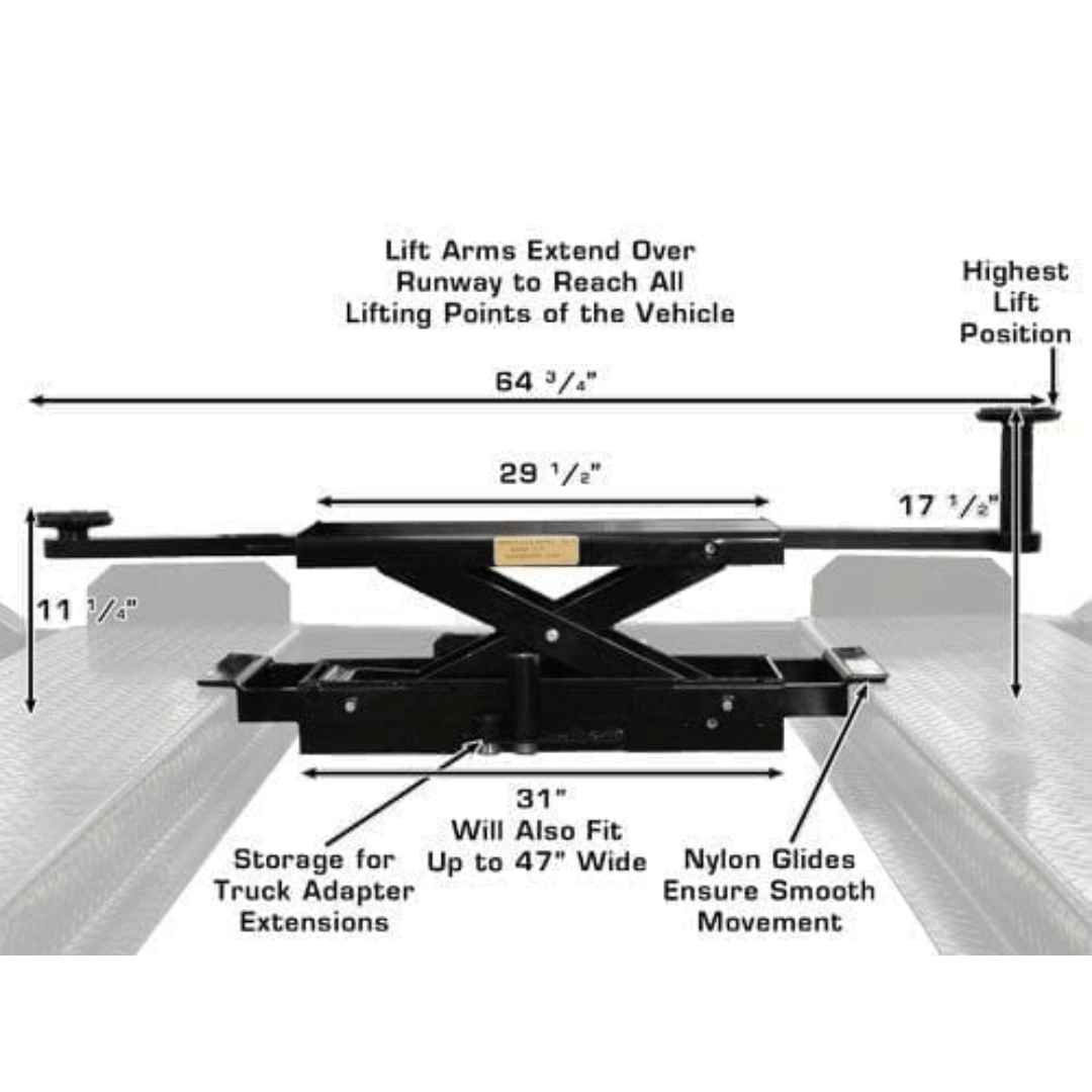 Atlas Garage PRO8000EXT 4 Post Lift + RJ35 Sliding Jacks Combo