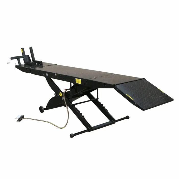 Portable Motorcycle Lift on a white background | Atlas Cyclelift Air Operated 1,000 lb Capacity - Mechanic Super Store