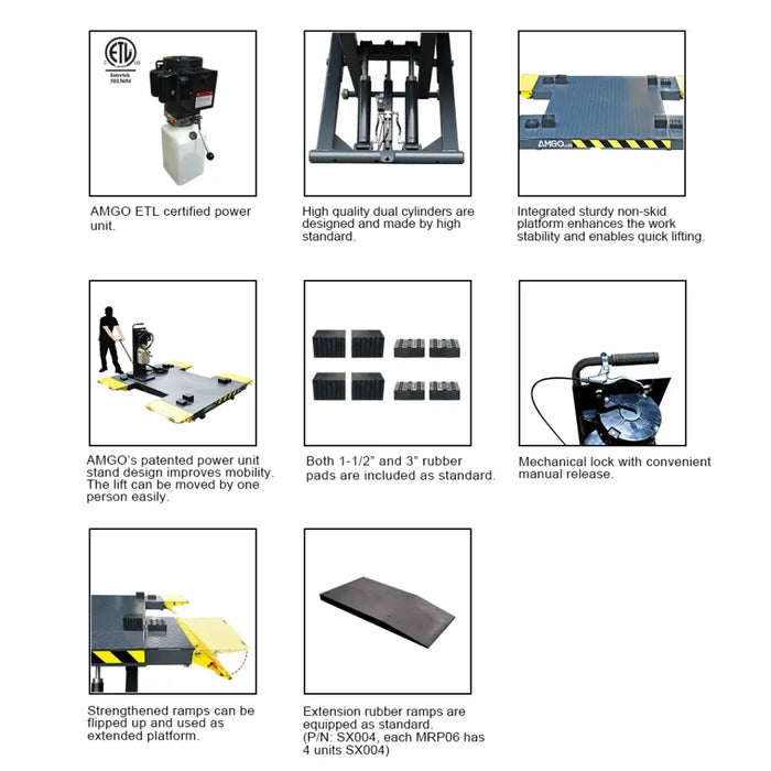 Portable Auto Lift Amgo MRP06 Mid Rise - Mechanic Super Store