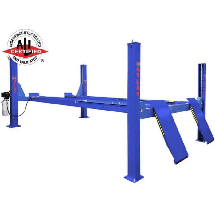 Atlas Open Front Lift + RJ7000 ALI Cert. Rolling Jack Combo on a halo white background - Mechanic Super Store