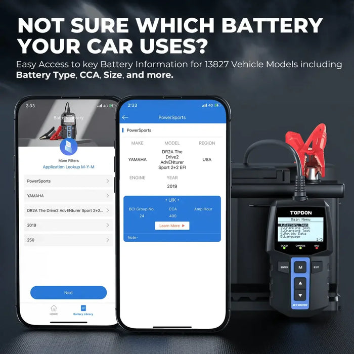 Topdon USA BT100W Battery Tester - Mechanic Super Store