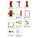Amgo OHX-10H 10,000 lb 2 Post Lift spec sheet with images showing accessories and moving mechanical points.