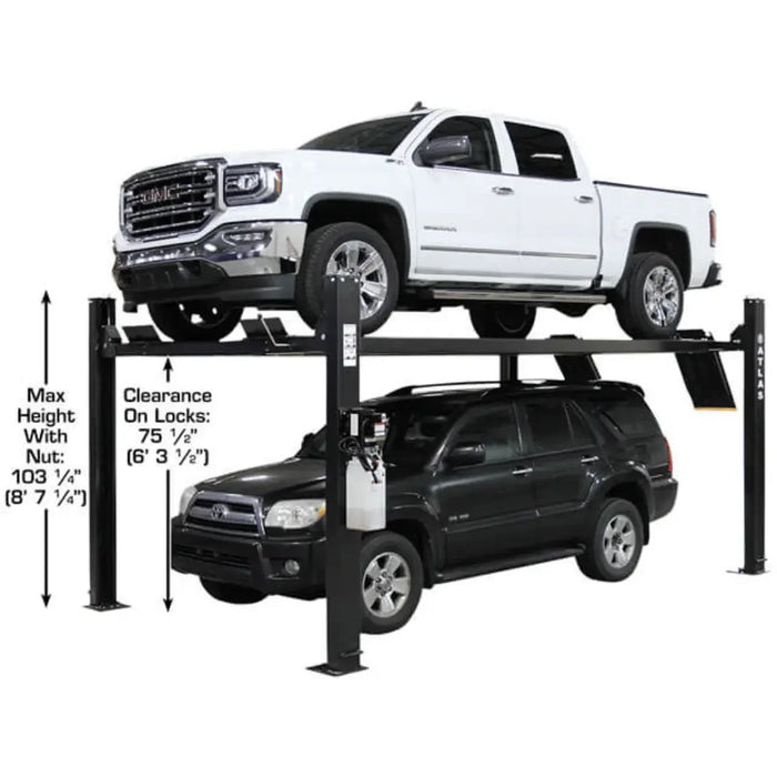 Atlas ALI Certified APEX9 4-Post Lift + RJ6 Rolling Bridge Jack Combo - Mechanic Super Store