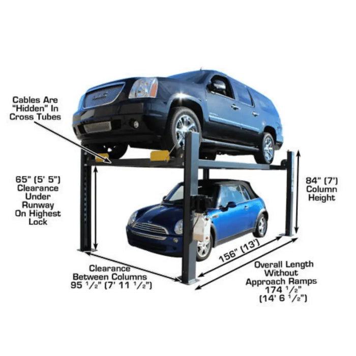 Atlas PREMIUM 408SL 4 Post Lift + RJ35 Sliding Jacks Combo - Mechanic Super Store