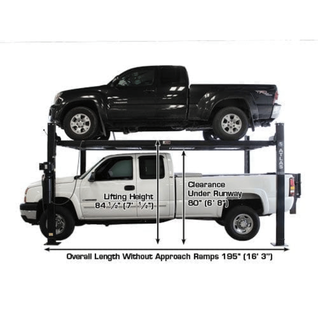 Atlas Garage PRO8000EXT-L 4 Post Lift + RJ35 Sliding Jacks Combo