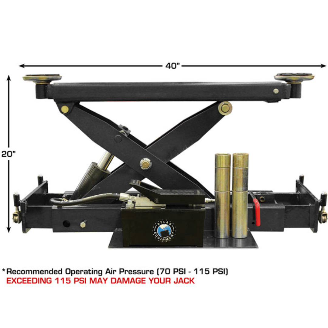 Atlas 414 14,000 lb Commercial 4-Post Lift + RJ8 Rolling Bridge Jacks Combo