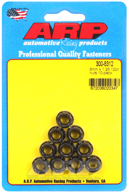ARP M8 x 1.25 12pt nut kit