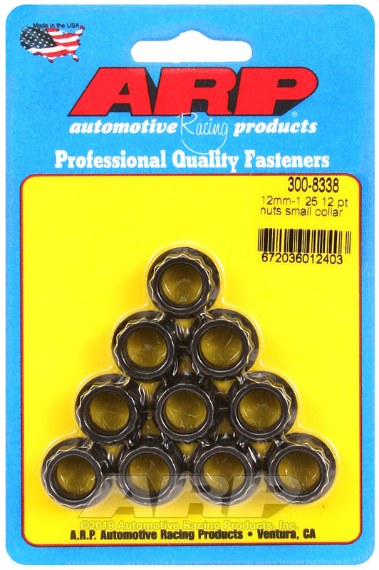 ARP M12 x 1.25 12pt nut kit (small collar)