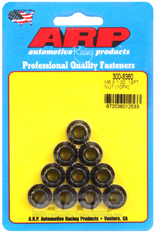 ARP M8 x 1.00 12pt nut kit