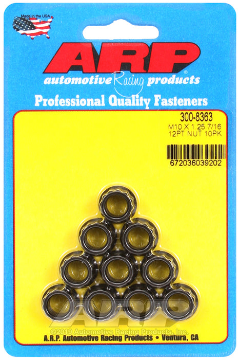 ARP M10 x 1.25  12pt nut kit