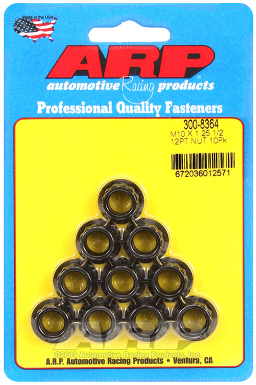 ARP M10 x 1.25  12pt nut kit