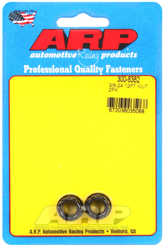 ARP 3/8-24 1/2 socket, .645 flange OD, 12pt nut kit