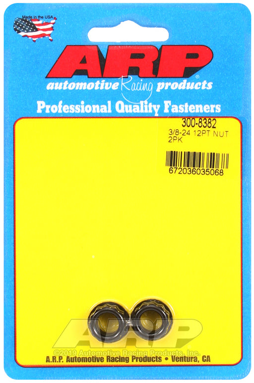 ARP 3/8-24 1/2 socket, .645 flange OD, 12pt nut kit
