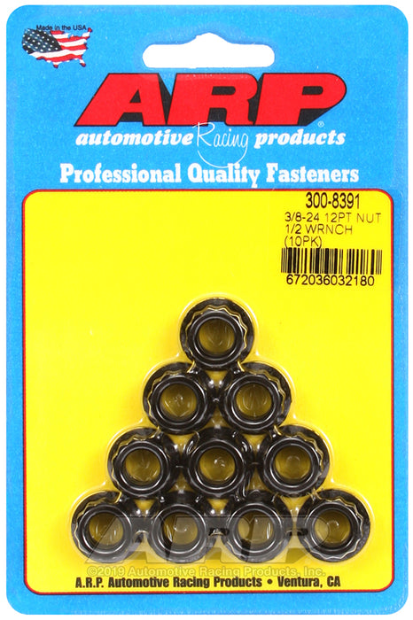 ARP 3/8-24, 1/2 socket 12pt nut kit