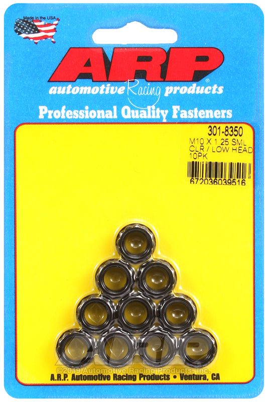 ARP M10 X 1.25 sml clr/low head 12pt nut kit