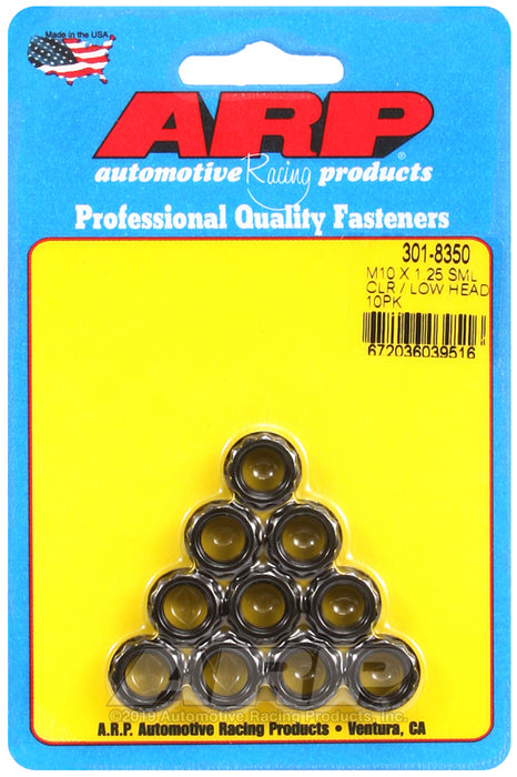 ARP M10 X 1.25 sml clr/low head 12pt nut kit