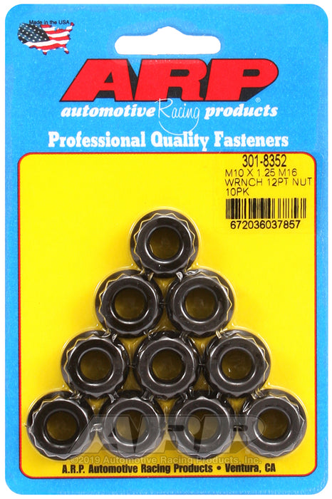 ARP M10 X 1.25 M16 socket 12pt nut kit
