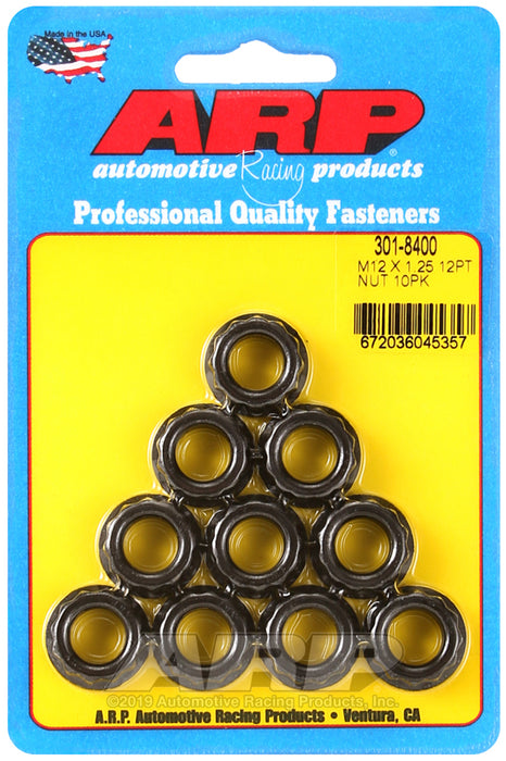 ARP M12 X 1.25 (5/8 wr) 12pt 10pc nut kit