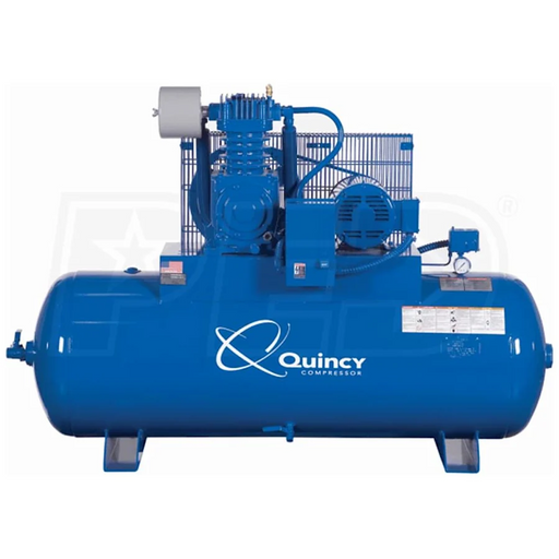 Quincy 5103D12HCA46M 10HP 120gal horizontal two-stage electric air compressor