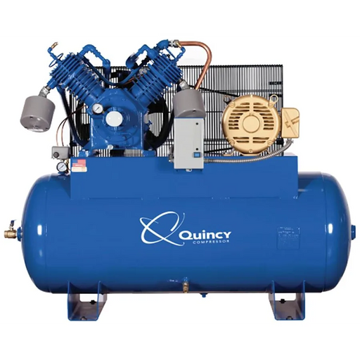 Quincy 5153DS12HCA20 10HP 120gal horizontal two-stage electric air compressor