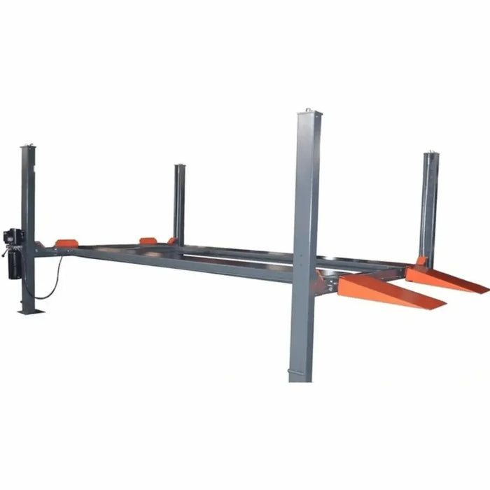 Katool KT-4H110 11,000lb 4 Post Car Lift shown med-rise on a halo white background - Mechanic Super Store
