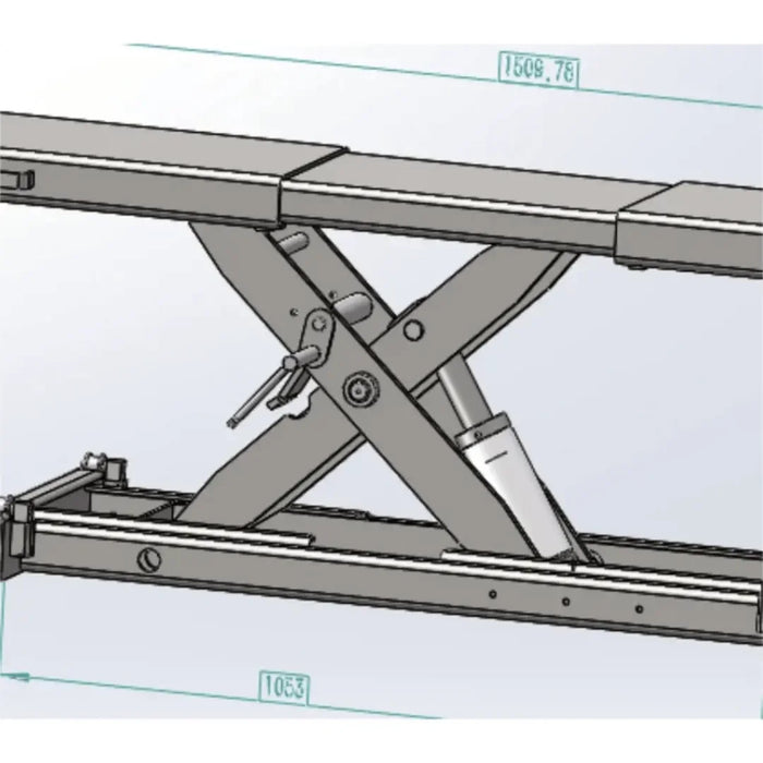 image is a drawing of the Katool KT-RJ50 Rolling Jack 5000 lbs Lifting Capacity 