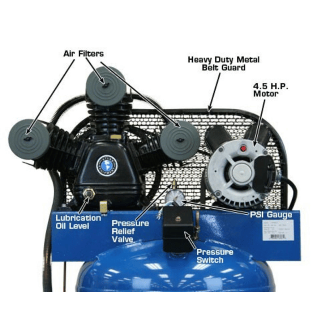 Atlas Air Force AF5 4.5HP 60 Gallon Single-Stage Air Compressor