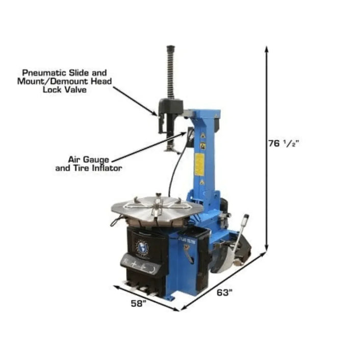 Atlas TC755 Tilt-Back Rim-Clamp Tire Changer with Beadblaster - Mechanic Super Store